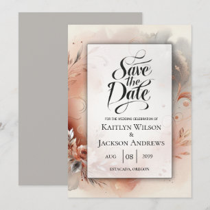 Blushing Petals und Silver Wirbel Hochzeit Save The Date