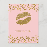 Blushing Pink & Gold Imitate Foil Confetti Dots