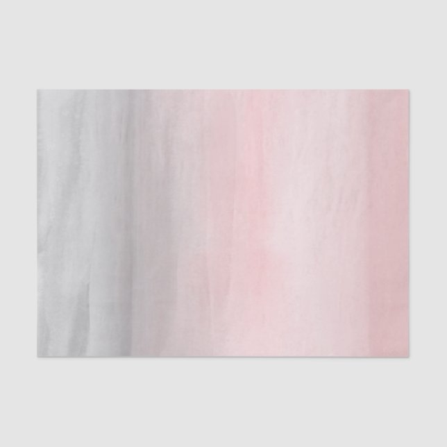 Blushing Pink Gray Moderne Wasserfarbe Ombre Chic Seidenpapier (Vorderseite)