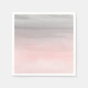 Blushing Pink Gray Moderne Wasserfarbe Ombre Chic Serviette