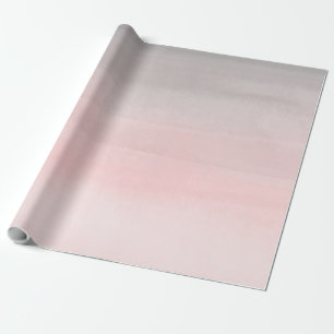 Blushing Pink & Gray Moderne Wasserfarbe Ombre Gla Geschenkpapier