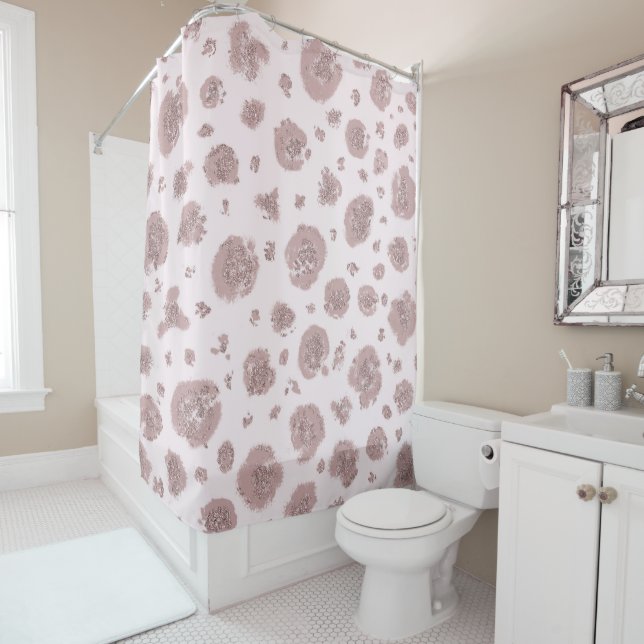 Blushing Pink Leopard Cheetah Print Pattern Dusche Duschvorhang (Beispiel)