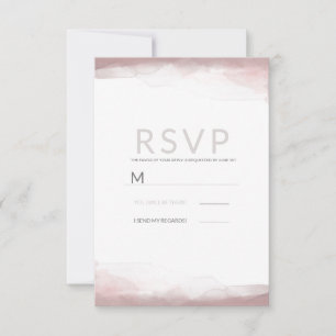 Blushing Pink Watercolor Moderner Chic Wedding RSV RSVP Karte