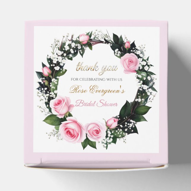 Blushing Romance: Pink Rose Brautparty Vielen Dank Geschenkschachtel (Oben)
