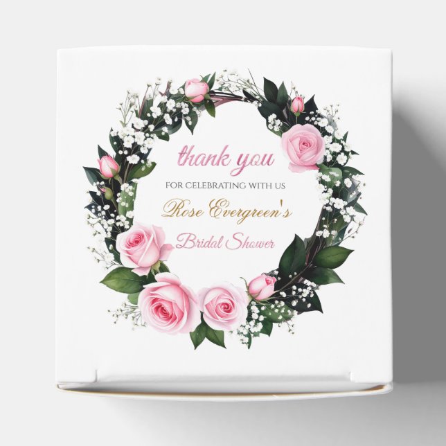 Blushing Romance: Pink Rose Brautparty Vielen Dank Geschenkschachtel (Oben)