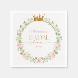 Blushing Romance: Pink Roses & Baby’s Breathe Serviette