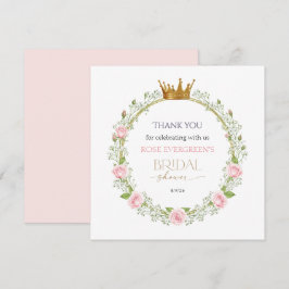 Blushing Romance: Rosa Rosen und Baby's Breathe Dankeskarte