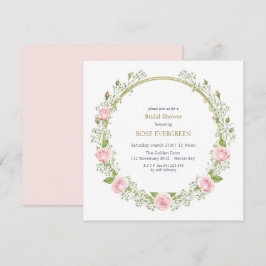 Blushing Romance: Rosa Rosen und Baby's Breathe Einladung