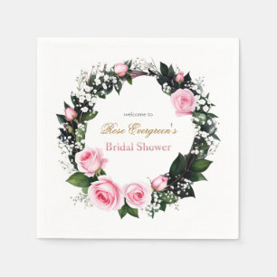 Blushing Romance: Rosenrosen-Brautparty Serviette