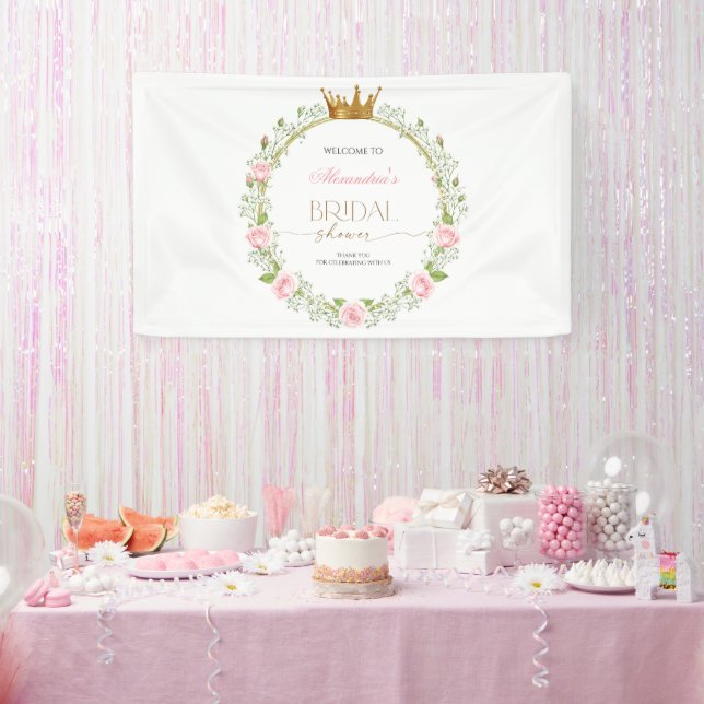 Blushing Romance: Roses & Baby's Breathe Banner (Party)