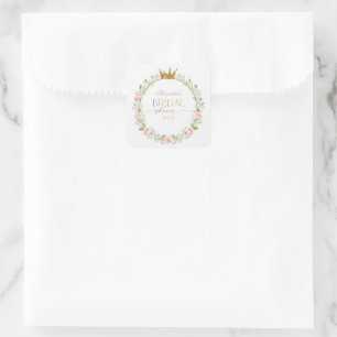 Blushing Romance: Roses & Baby's Breathe Quadratischer Aufkleber