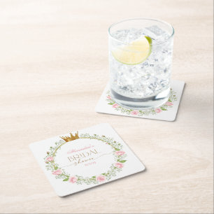 Blushing Romance: Roses & Baby's Breathe Rechteckiger Pappuntersetzer