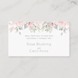Blushing Rose 2 Hochzeit Anpassen Sie es selbst Visitenkarte