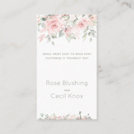 Blushing Rose 2 Hochzeit Anpassen Sie es selbst Visitenkarte