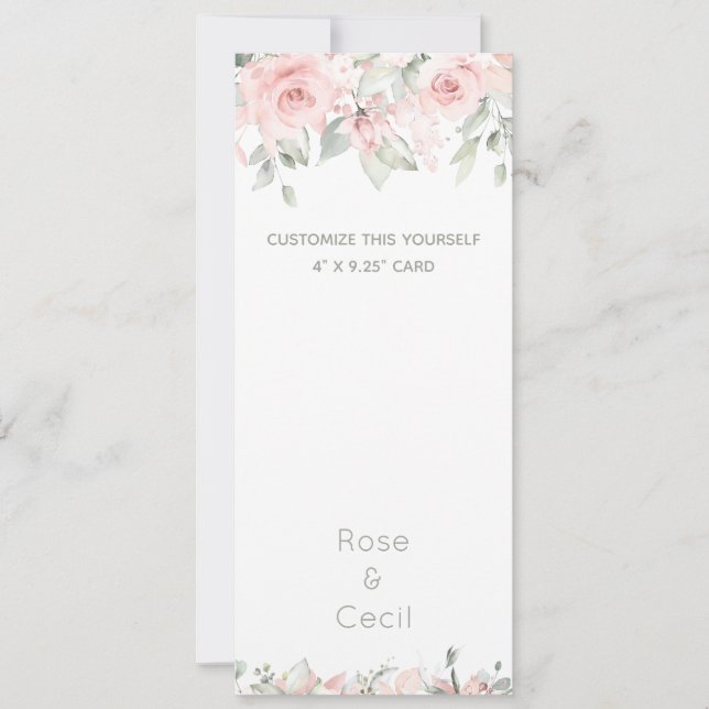 Blushing Rose 2 Wedding Invitation Suite Ankündigung (Vorderseite)