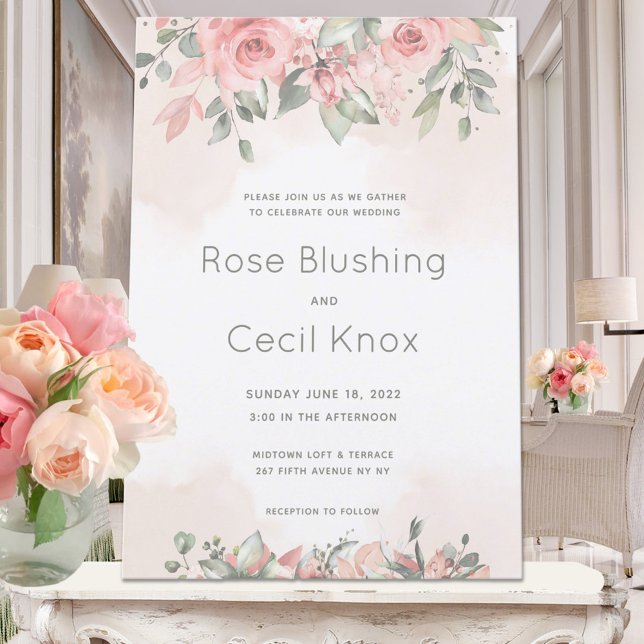 Blushing Rose 2 Wedding Invitation Suite Einladung (Von Creator hochgeladen)