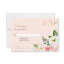 Blushing Rose Blush Pink Navy White Floral Wedding