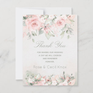 Blushing-Rose-Hochzeit Dankeskarte