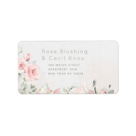 Blushing-Rose Hochzeitstich RSVP Rückgabeumschlag- Adressaufkleber
