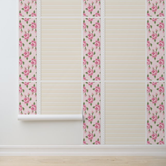 Blushing Rose Lines Tapete (Anwendung)