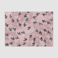 Blushing Rose Pink Gold & Black Triangle Muster