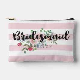Blushing Rose Watercolor Floral Wedding Bridesmaid Zubehörtasche