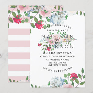 Blushing Rose Watercolor Hochzeitseinladungen Einladung