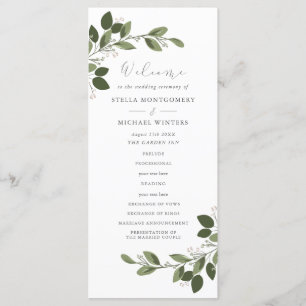 Blushing Sprigs Wedding Program Programm