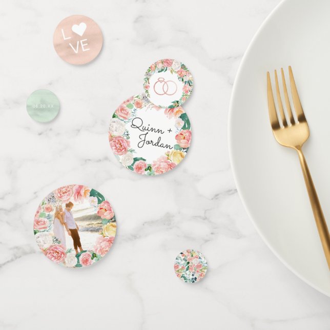 Blushing Summer Floral Brautparty Confetti Konfetti (Gruppe)