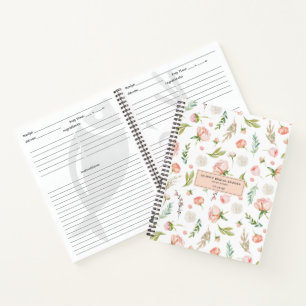Blushing Summer Floral   Brautparty Notizbuch
