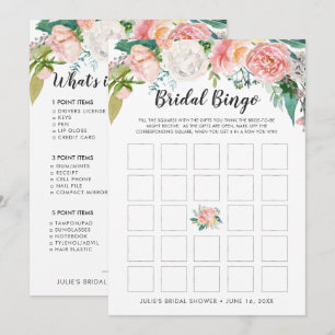 Blushing Summer Floral Doppelseitiges Brautparty Einladung