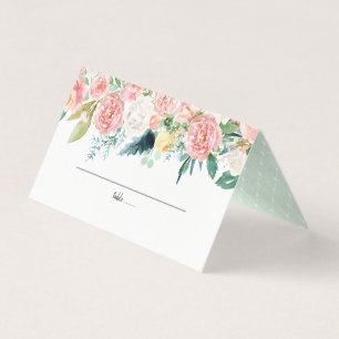 Blushing Summer Floral Wedding Platzkarte Visitenkarten