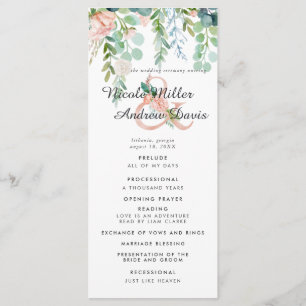 Blushing Summer Floral Wedding Program Programm