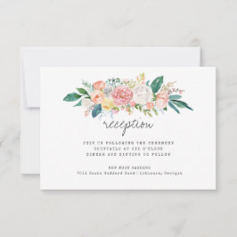 Blushing Summer Floral Wedeption Einladung