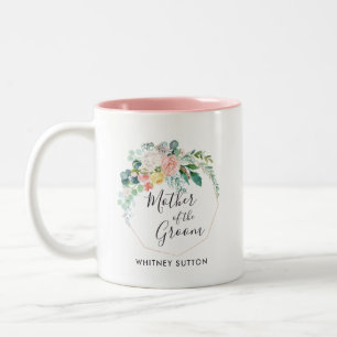 Blushing Summer Floral Wreath Gastgeschenk Hochzei Zweifarbige Tasse