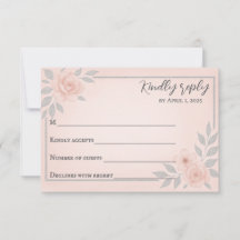 Blushing Vows Traditional Wedding RSVP Card