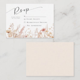 Blushing Wildblumen Wedding RSVP Mitteilungskarte