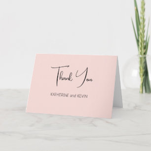 Blusk Pink Simple Wedding Dankeschön Karte