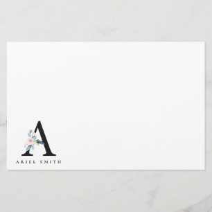 BLUSSBLAUE BLUE FLORAL ALPHABETS NAME LETTER A BRIEFPAPIER