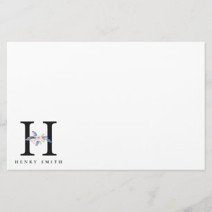 BLUSSBLAUE BLUE FLORAL ALPHABETS NAME LETTER H BRIEFPAPIER
