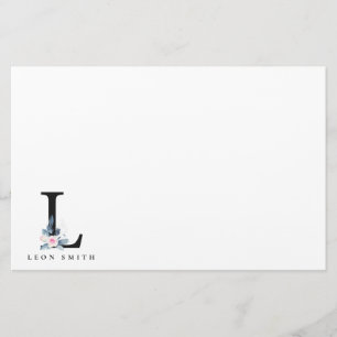BLUSSBLUE BLUE FLORAL ALPHABETS NAME LETTER L BRIEFPAPIER