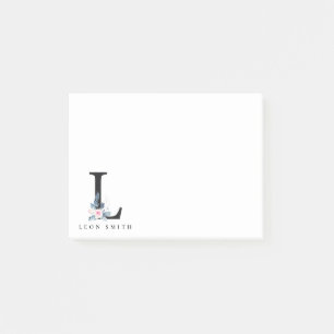 BLUSSBLUE BLUE FLORAL ALPHABETS NAME LETTER L POST-IT KLEBEZETTEL