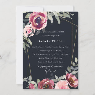 BLUSSCHWARZE BURGUNDY ROSE FLORALLE VERLOBUNG EINL DANKESKARTE