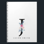 BLUSTER BLUE FLORAL ALPHABETS NAME LETTER J NOTIZBLOCK<br><div class="desc">Wenn Sie weitere Anpassungen benötigen,  schreiben Sie mir bitte unter yellowfebstudio@gmail.com.</div>