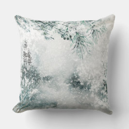 Blustering Winter Forest Woodland Snowstorm Kissen