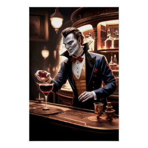 Blut auf der Bar, Draculas Bartending Poster