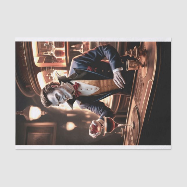 Blut auf der Bar, Draculas Bartending Seidenpapier (Vorderseite)