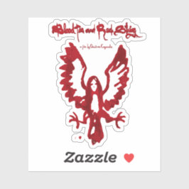 Blut-Bird-Girl aus Blut-Tee und rotem String Aufkleber