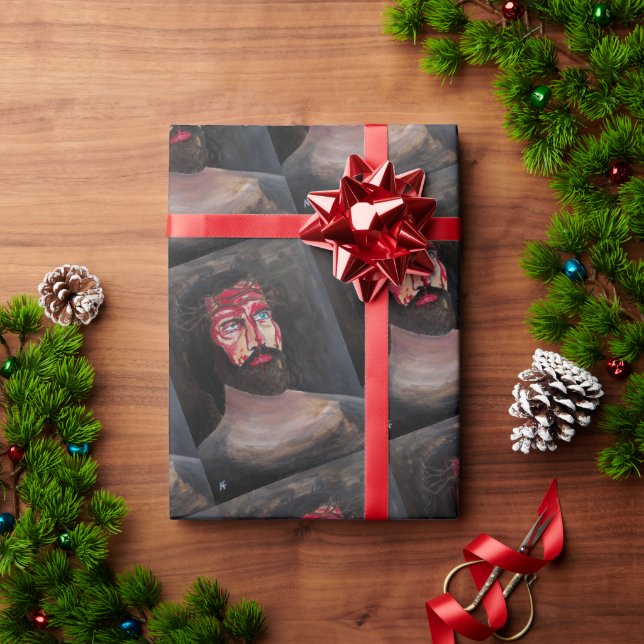 Blut-Christi-Gemälde von Alfred Fox Geschenkpapier (Feiertagsgeschenk)