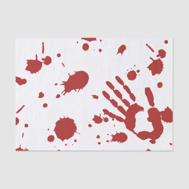 Blut gesockt blutige Hand Print Halloween Seidenpapier (Vorderseite)